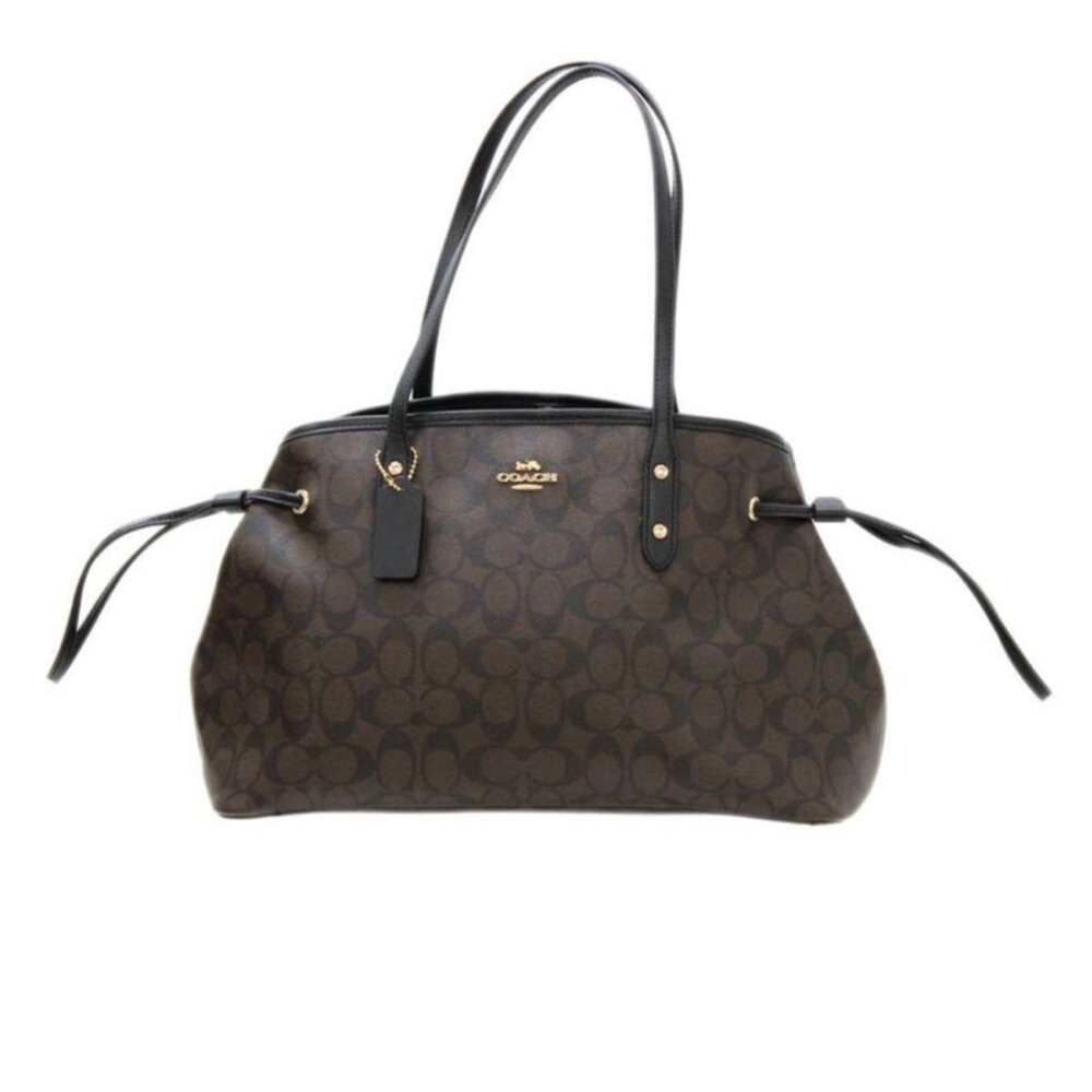 Coach Signature Brown Canvas Tote‎ Bag WITH Matching Wallet - Picture 2 of 9